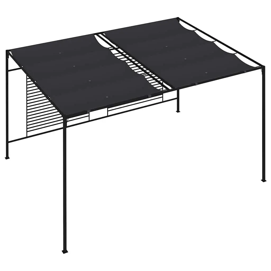 Gazebo Iron 4x3m Retractable Roof Anthracite Outdoor Canopy Shelter