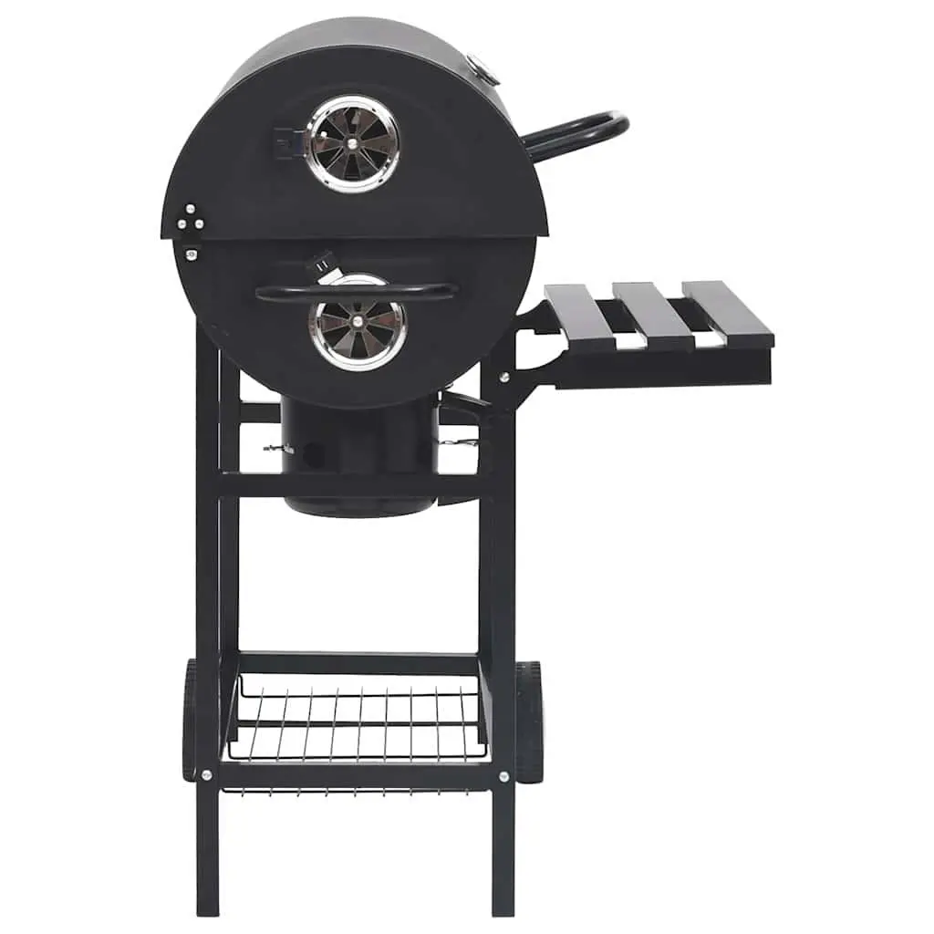 Barrel Charcoal BBQ Grill with Storage and Mobility