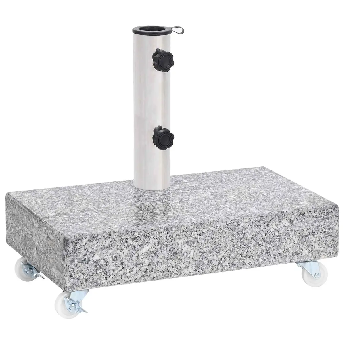 Outdoor Umbrella Base Granite Heavy Duty Grey 45 x 25 x 8.3 cm Parasol Holder Garden Patio Stand