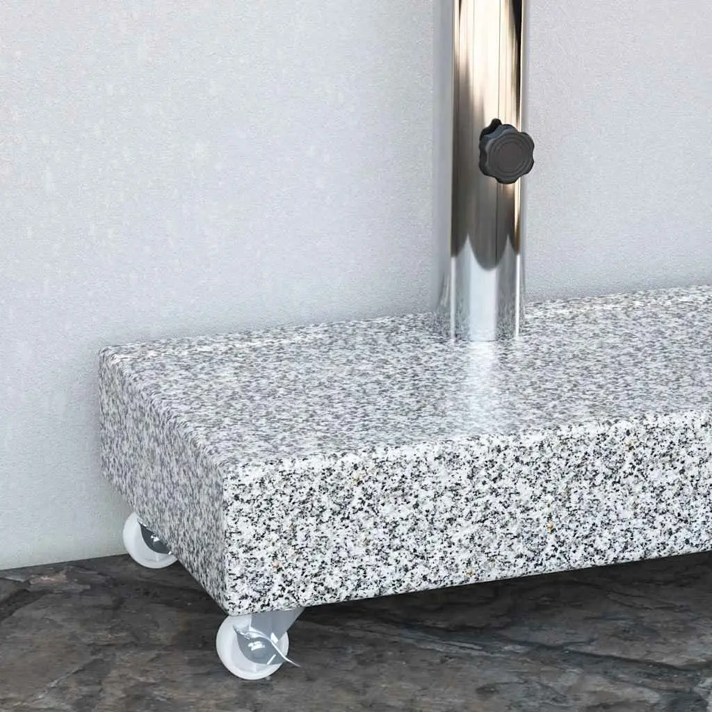 Outdoor Umbrella Base Granite Heavy Duty Grey 45 x 25 x 8.3 cm Parasol Holder Garden Patio Stand