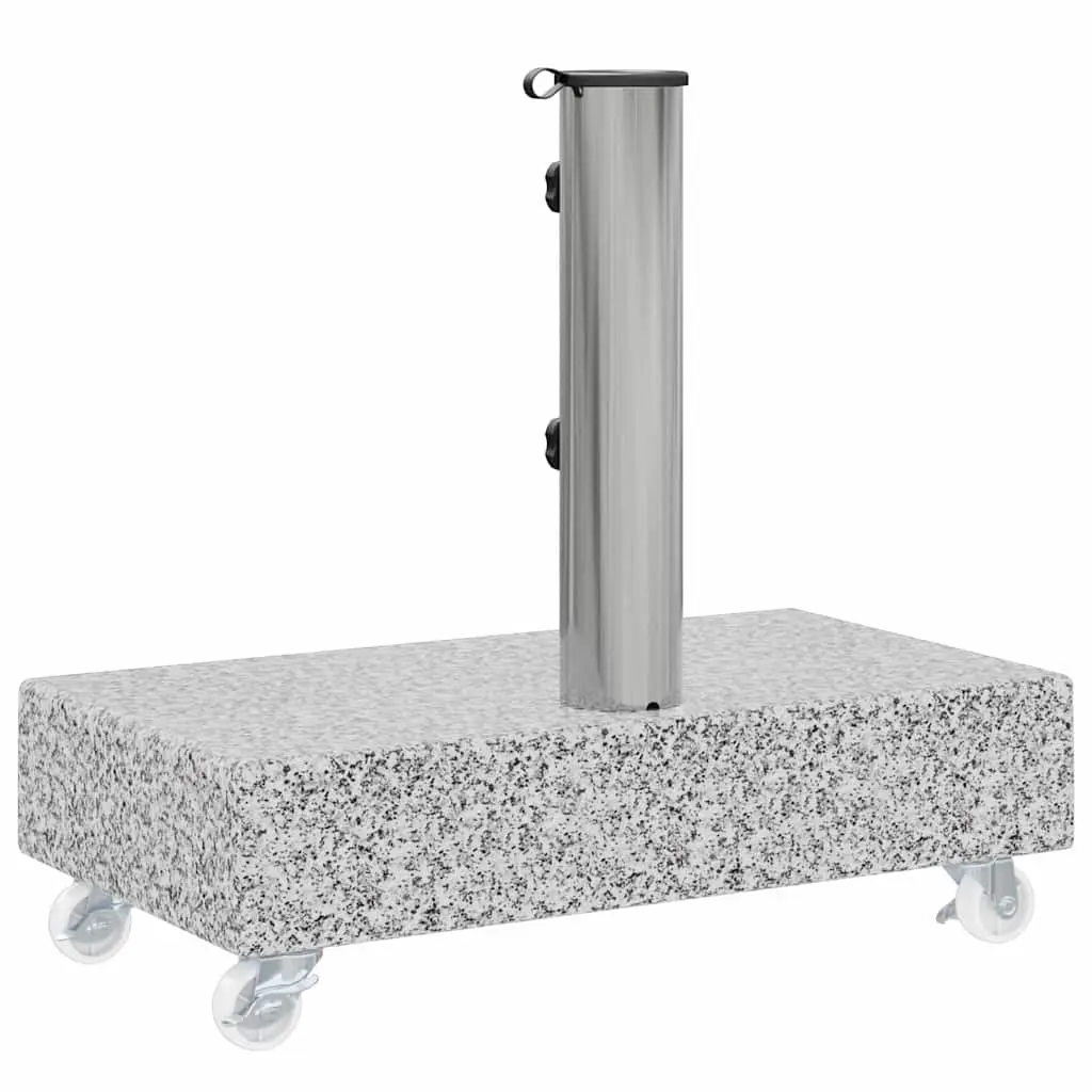 Outdoor Umbrella Base Granite Heavy Duty Grey 45 x 25 x 8.3 cm Parasol Holder Garden Patio Stand