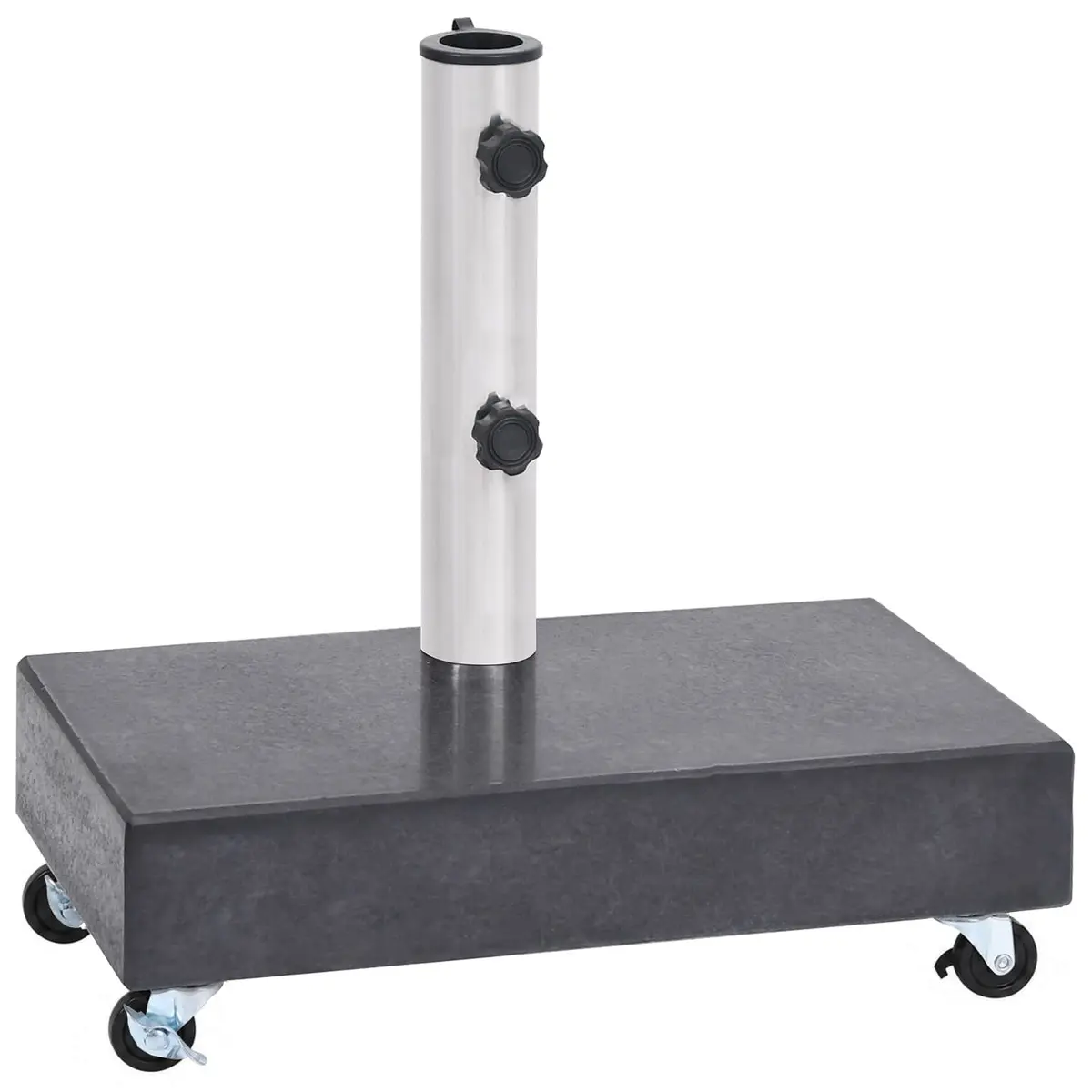 Umbrella Base Granite Heavy Duty Black Outdoor Parasol Stand Holder