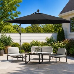 Practical Outdoor Parasol with LED Lights 350cm