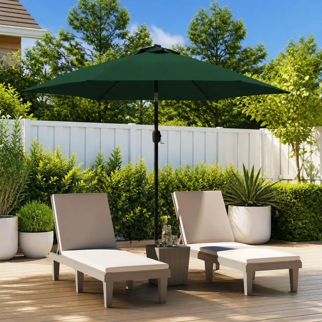 Replacement Fabric for Outdoor Parasol UV Protective 300cm Green Durable Polyester Shade Cover