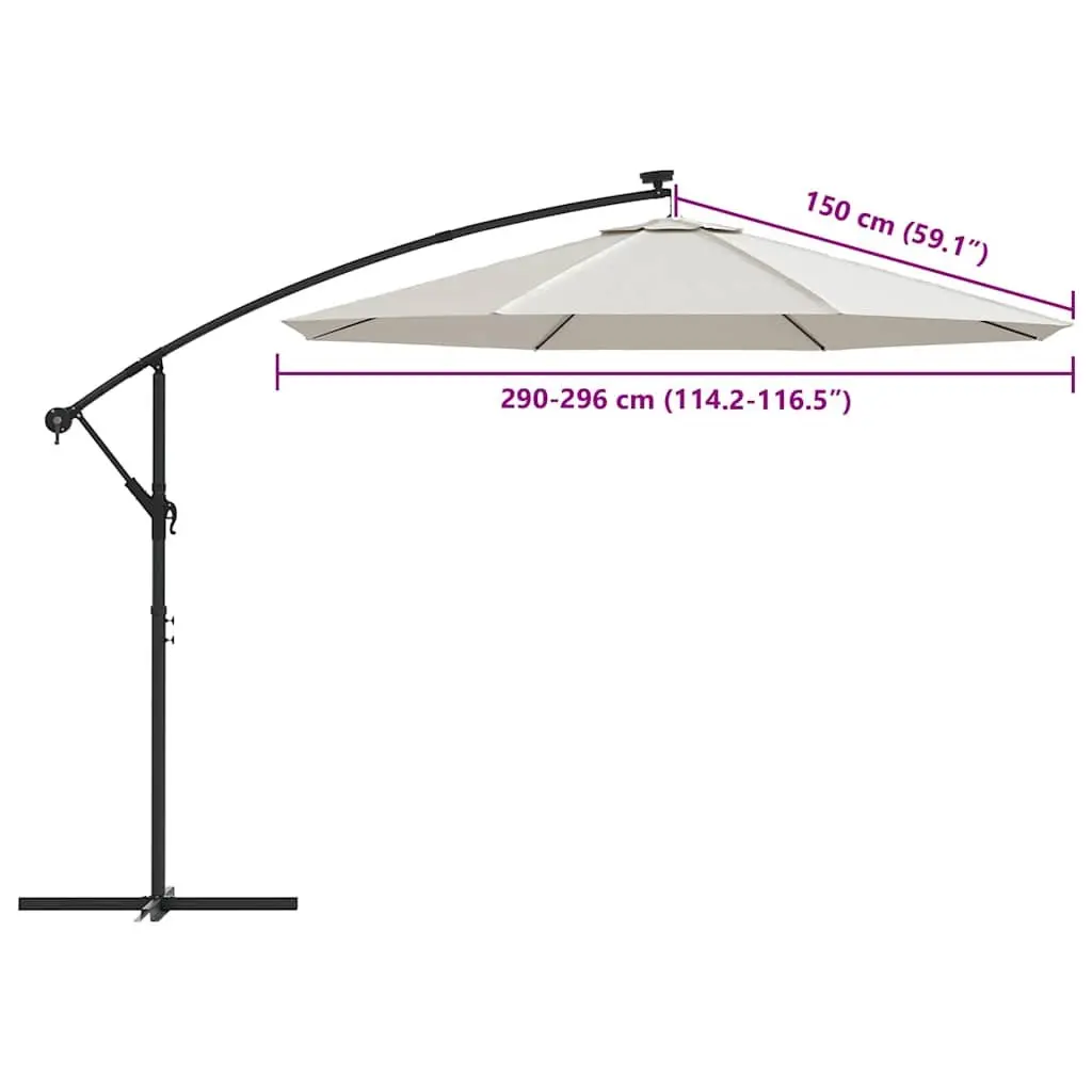 Replacement Fabric Cantilever Umbrella 300 cm Sand Polyester