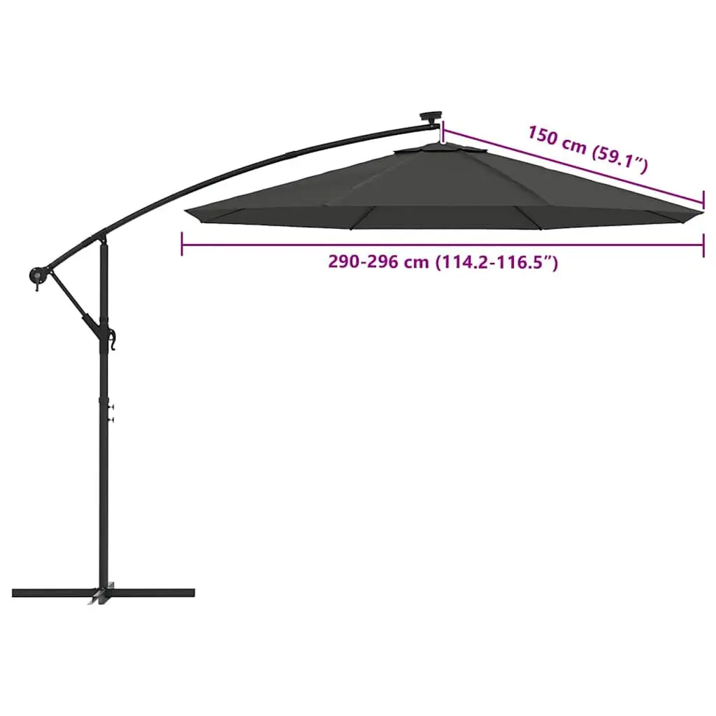 Replacement Fabric Parasol UV Protective Polyester 300cm Anthracite
