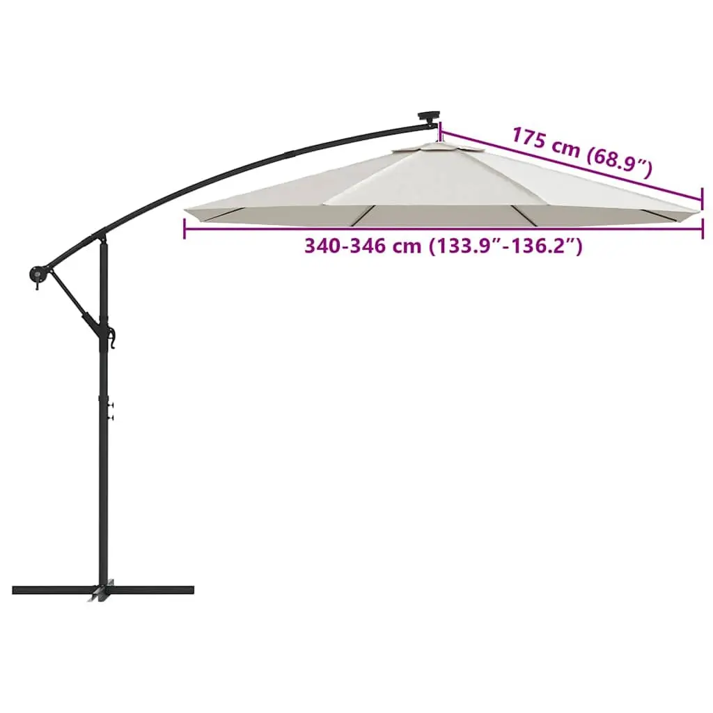 Cantilever Umbrella Replacement Cover UV Protective Polyester Sand Colour 350cm Outdoor Shade