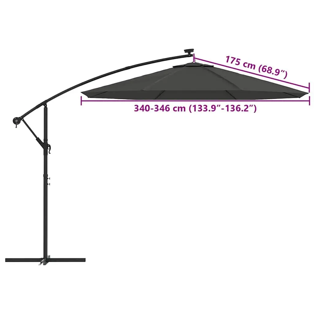 Replacement Cantilever Umbrella Fabric Polyester 350cm Anthracite