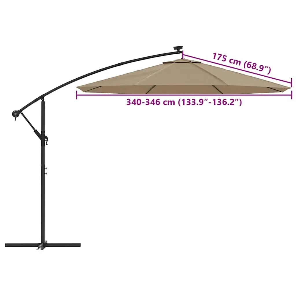 Replacement Fabric Cantilever Umbrella Polyester 350 cm Taupe