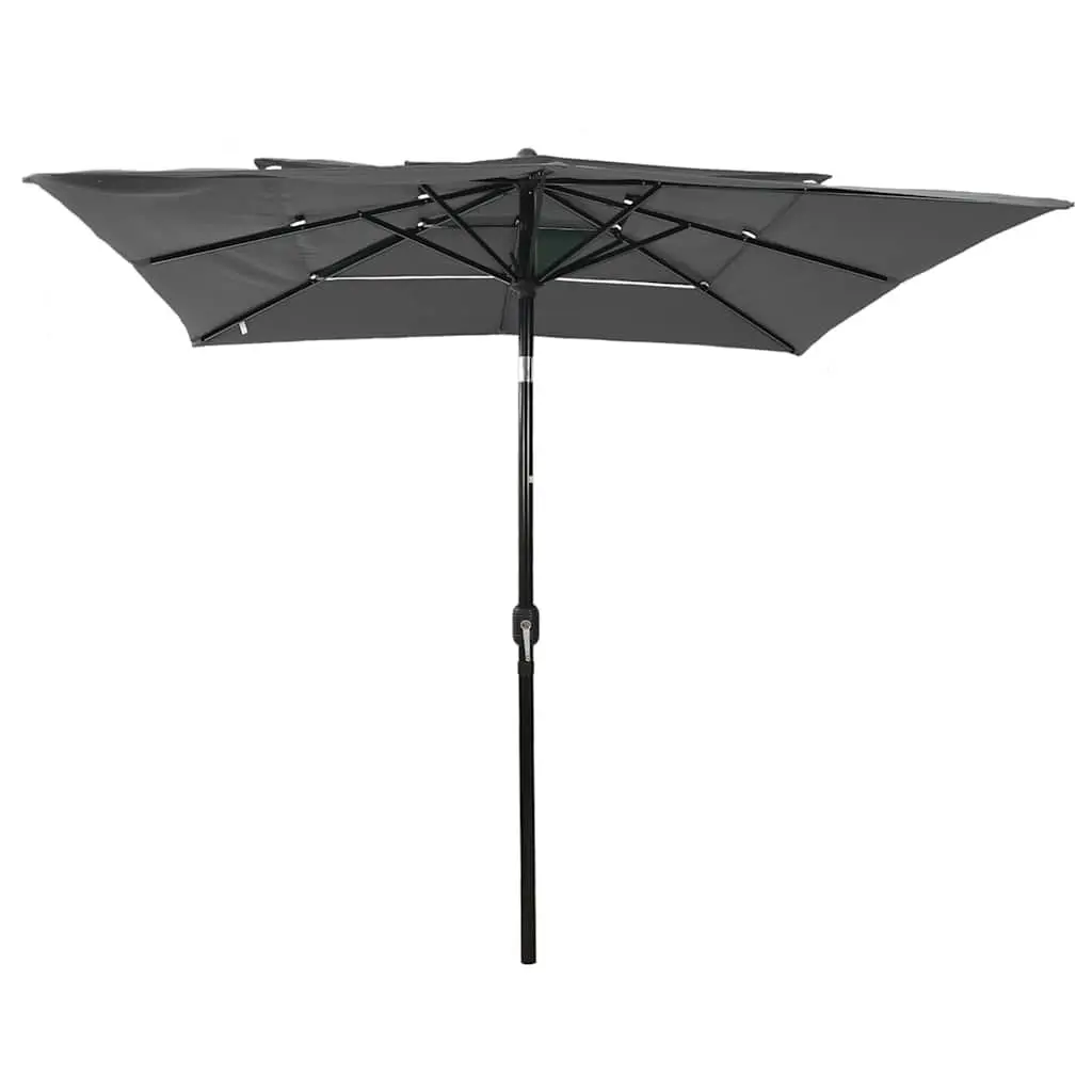 3-Tier Garden Parasol Outdoor Umbrella Patio Sunshade Crank Tilt 2.5x2.5m