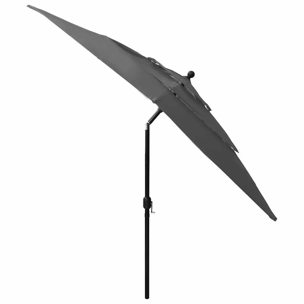 3-Tier Garden Parasol Outdoor Umbrella Patio Sunshade Crank Tilt 2.5x2.5m
