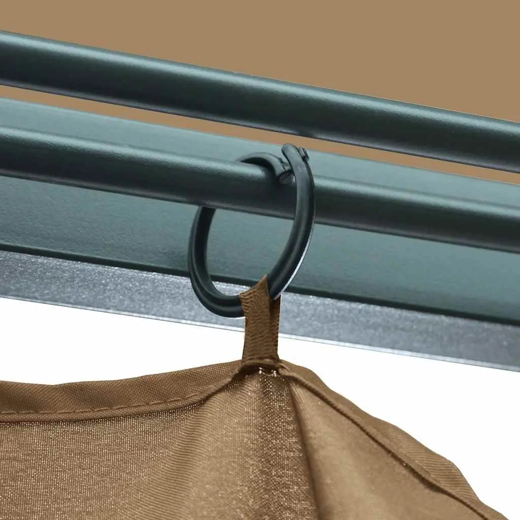 Gazebo Oxford Fabric 400x300 cm Taupe Aluminium Steel Construction Outdoor Canopy Pavilion Sunshade Shelter