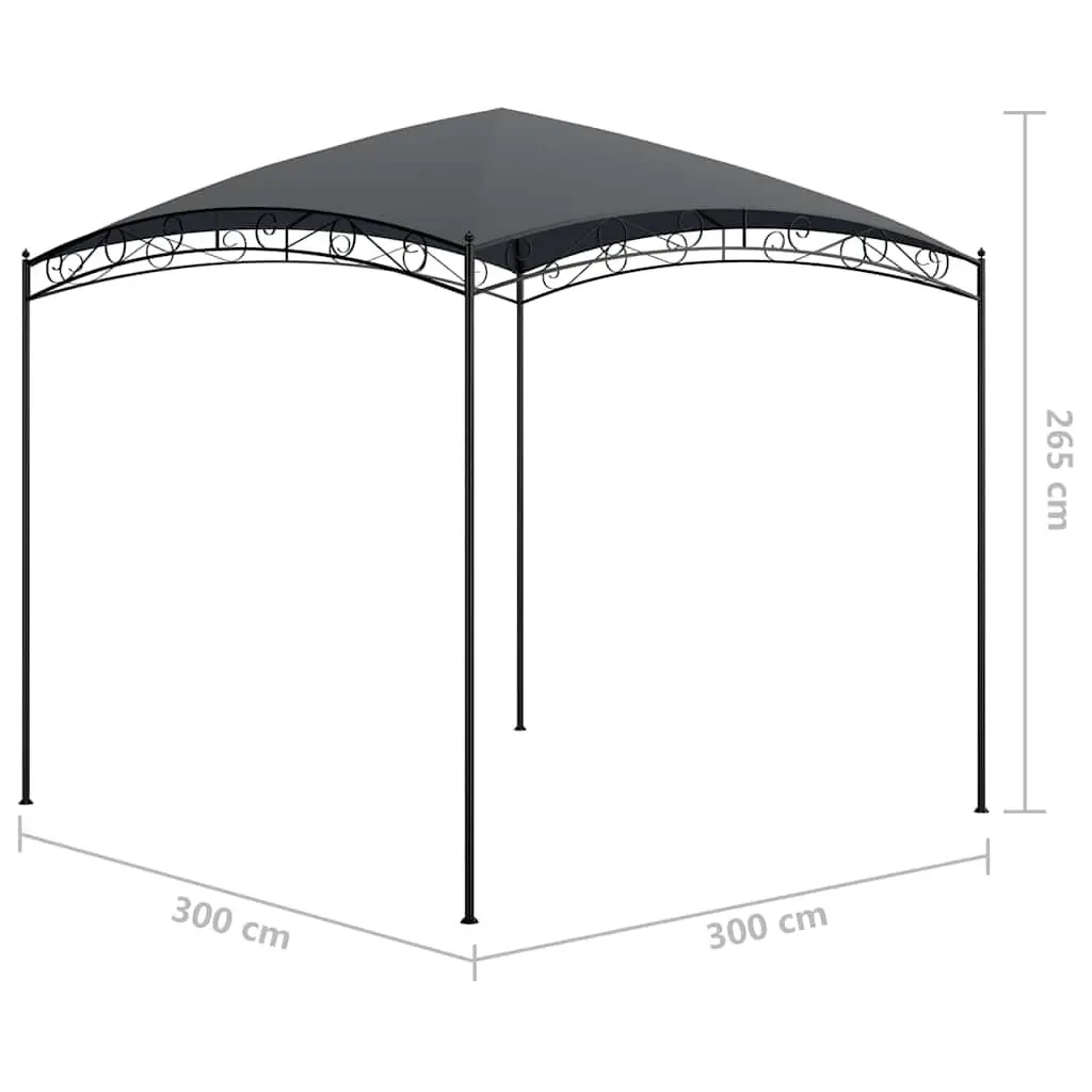 Gazebo Steel 3x3x2.65m Anthracite Outdoor Pavilion Canopy Shelter