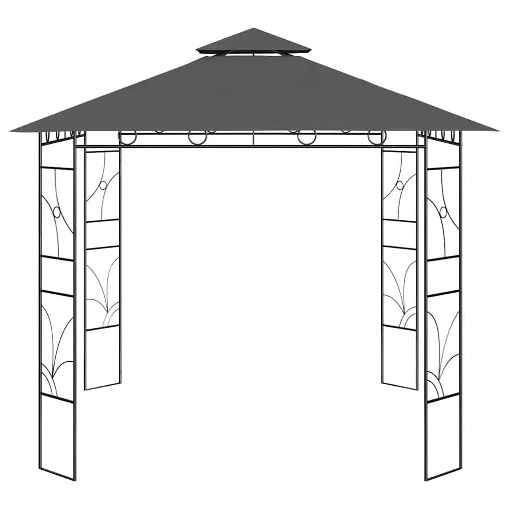 Gazebo 3x3x2.7m Anthracite Outdoor Canopy Steel Frame Tent Shelter Party Events