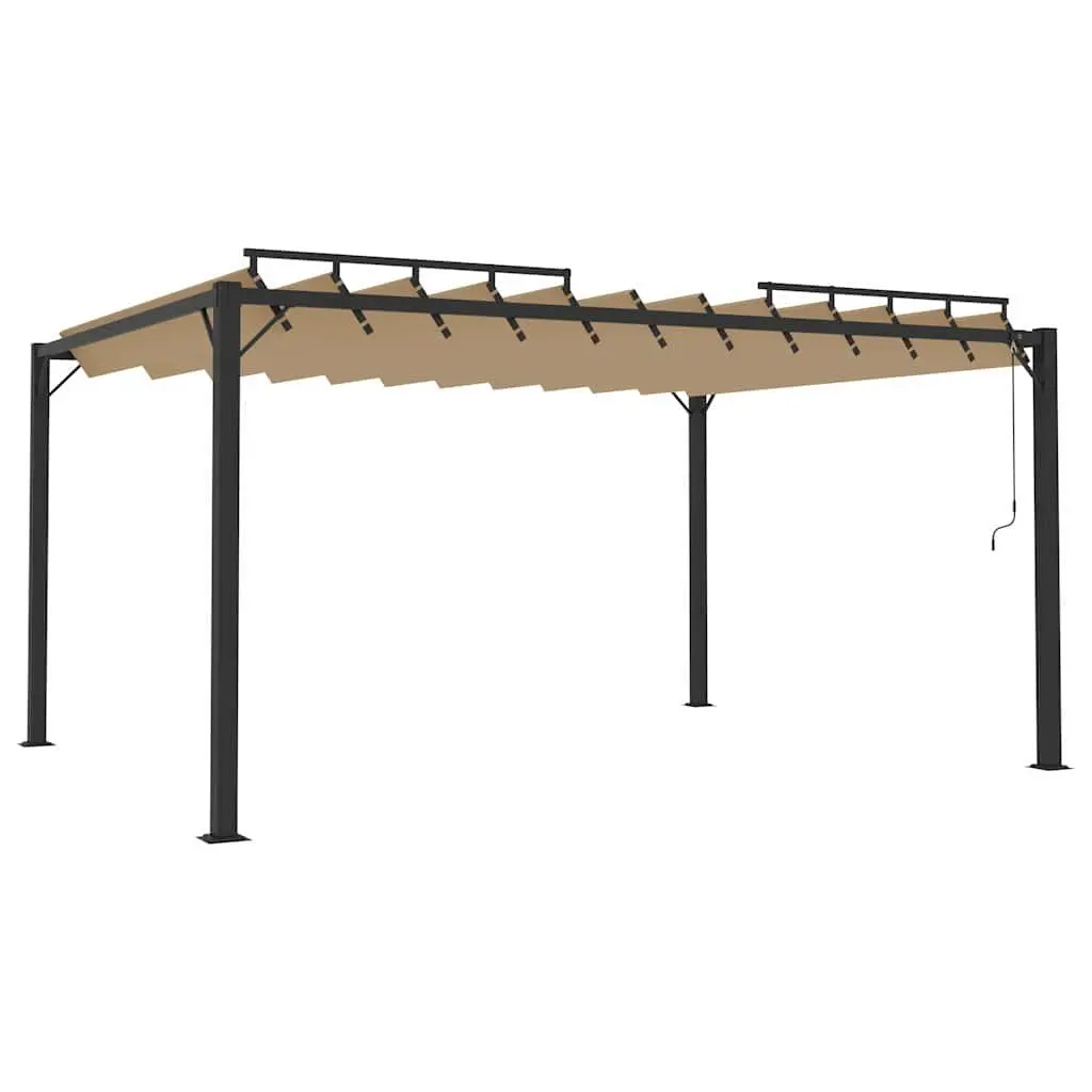 Louvered Roof Gazebo Aluminium 3x4 m Taupe Outdoor Canopy for Garden Patio