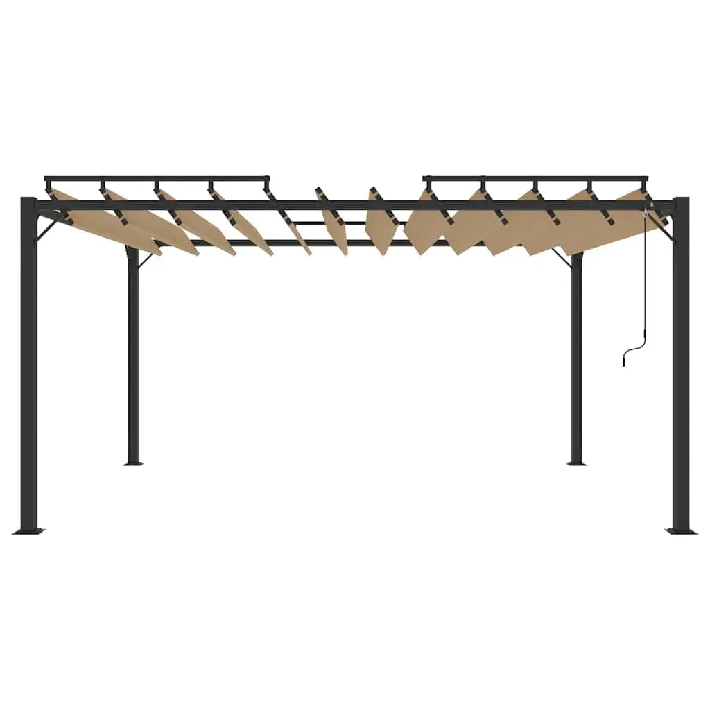 Louvered Roof Gazebo Aluminium 3x4 m Taupe Outdoor Canopy for Garden Patio