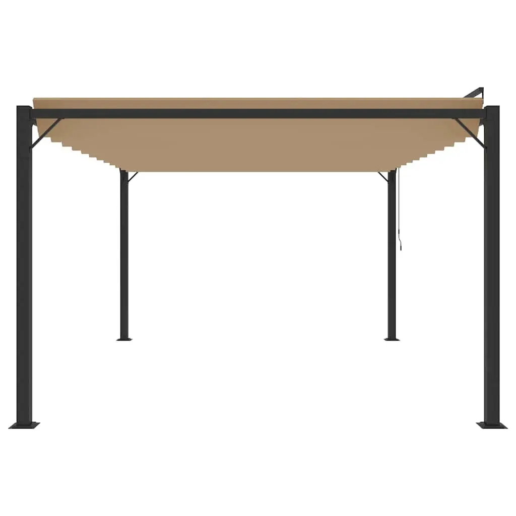 Louvered Roof Gazebo Aluminium 3x4 m Taupe Outdoor Canopy for Garden Patio