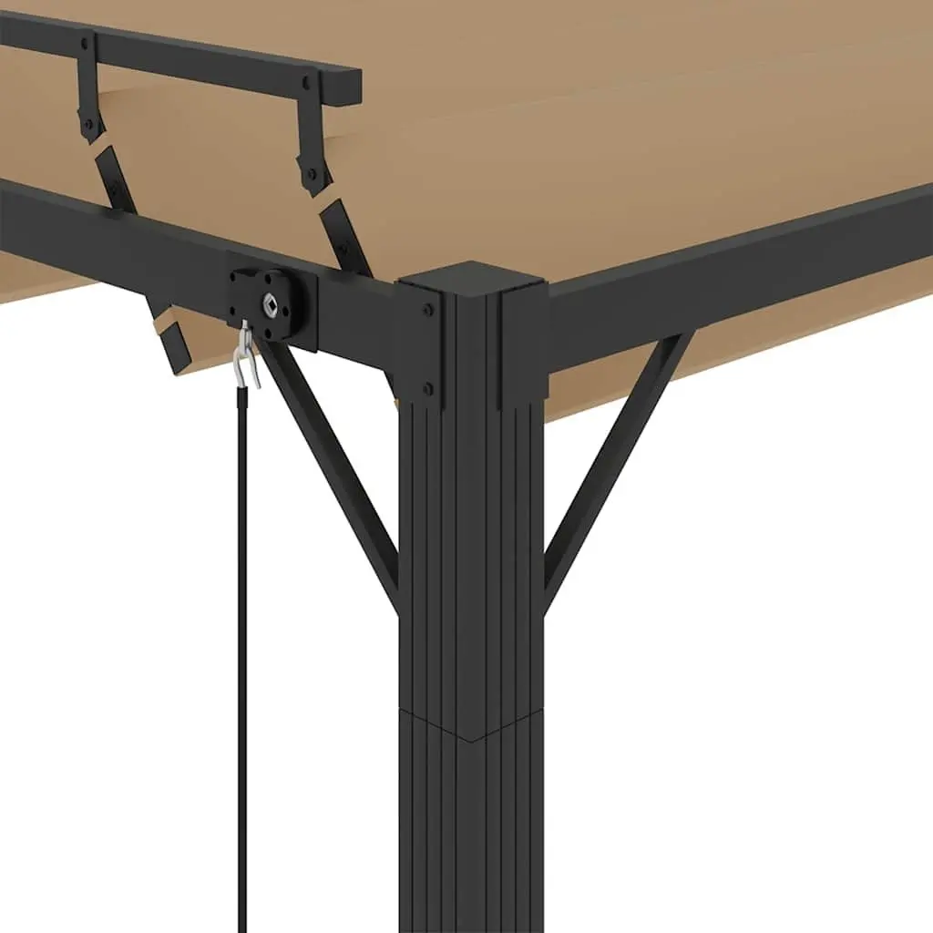 Louvered Roof Gazebo Aluminium 3x4 m Taupe Outdoor Canopy for Garden Patio