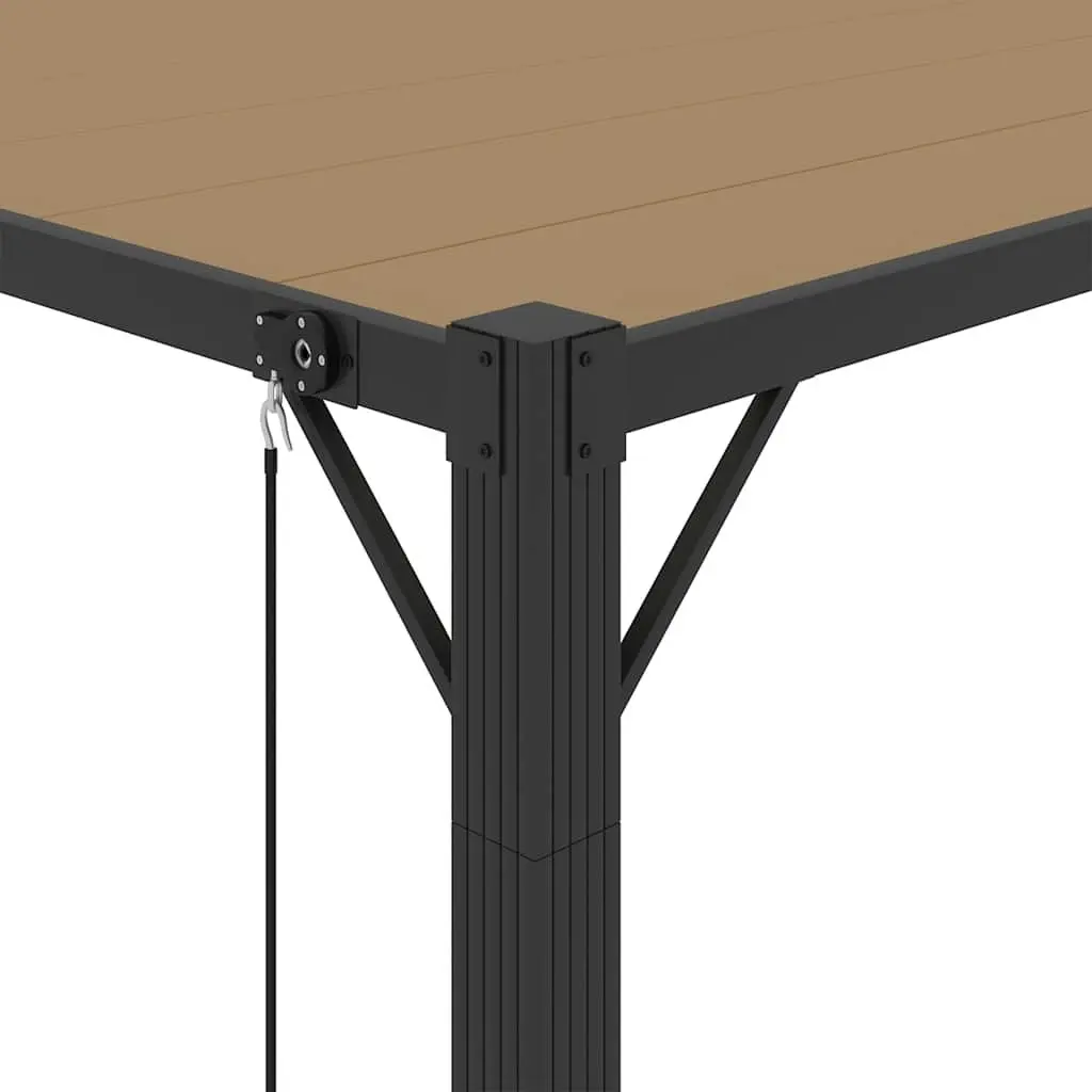 Louvered Roof Gazebo Aluminium 3x4 m Taupe Outdoor Canopy for Garden Patio