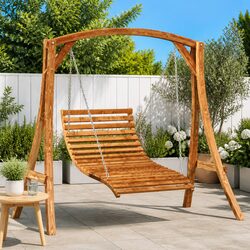 Wooden Swing Bed: Ideal for Patios and Gardens