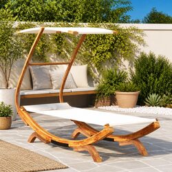 Outdoor Lounge Bed for Patio Relaxation with Durable Canopy