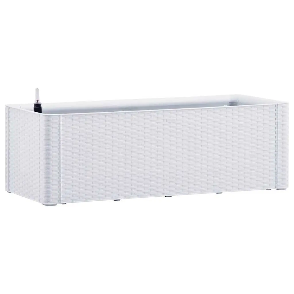 Raised Garden Bed White Polypropylene 100x43x33cm with Self-Watering System and Level Indicator Outdoor