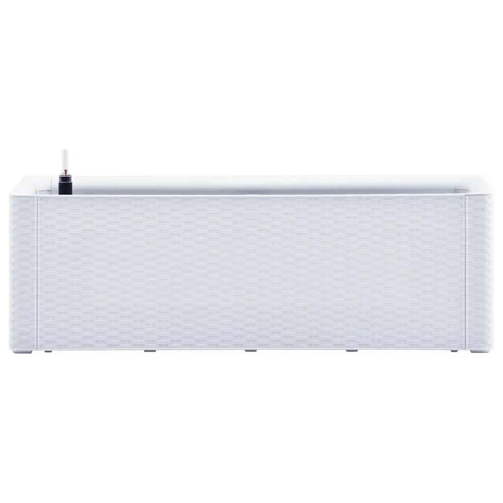 Raised Garden Bed White Polypropylene 100x43x33cm with Self-Watering System and Level Indicator Outdoor