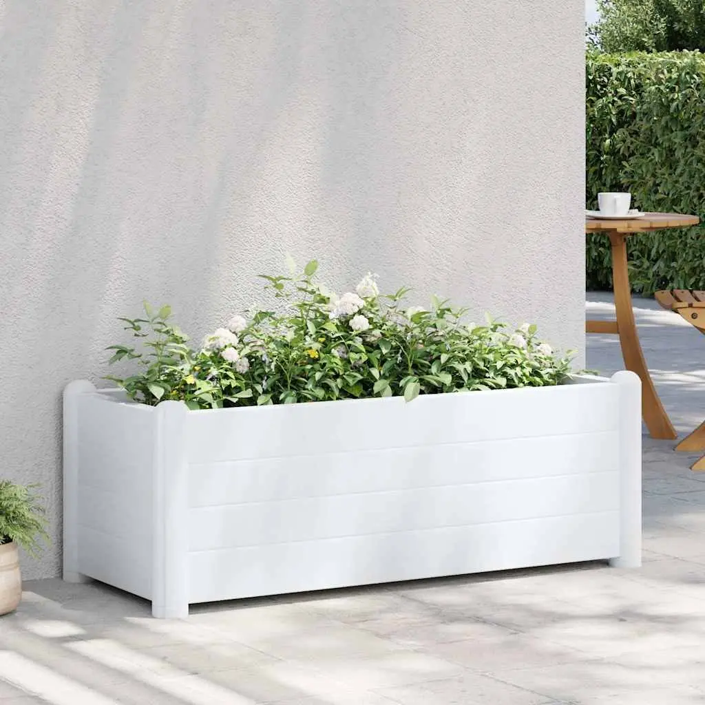Raised Garden Bed Planter White PP Outdoor Indoor Flower Plant Vegetable Herbs