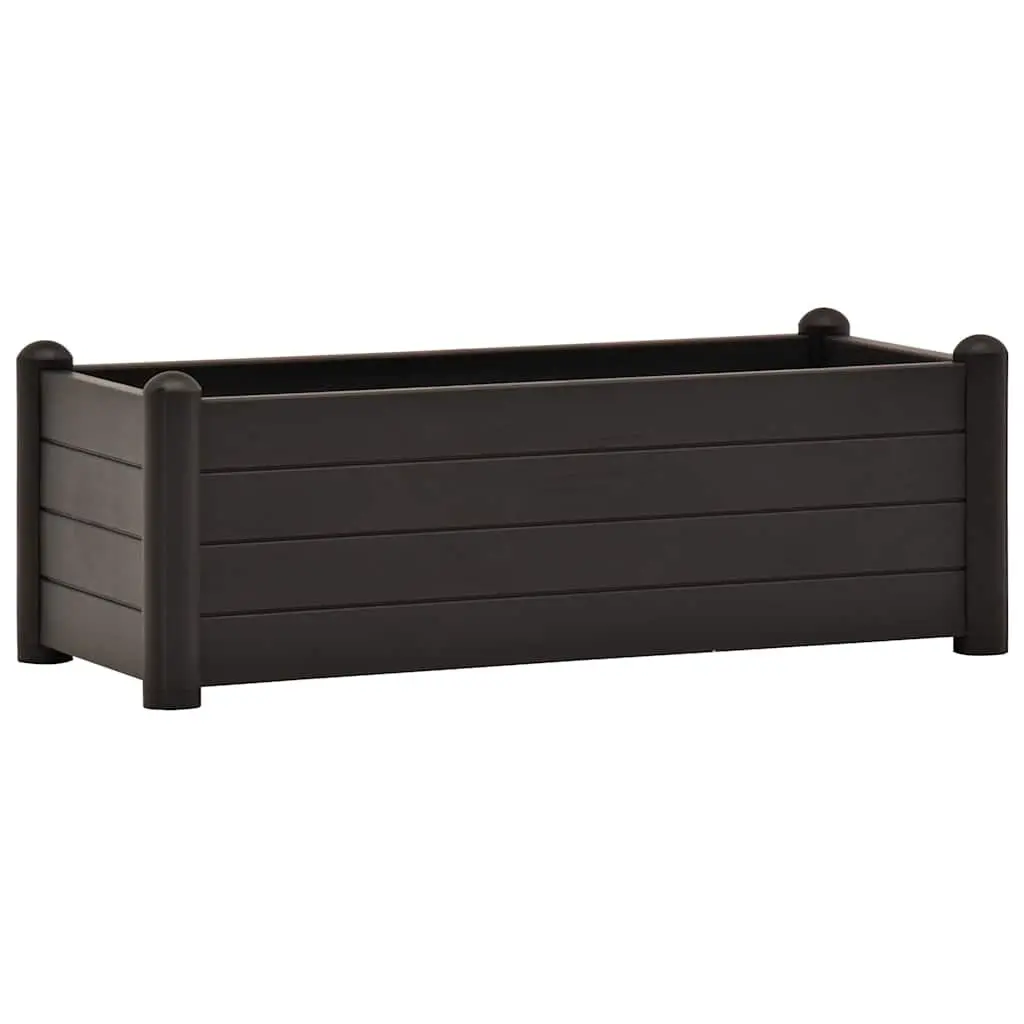 Raised Planter Bed Polypropylene Anthracite 100x43x35cm Indoor Outdoor Flower Vegetable Herb Garden