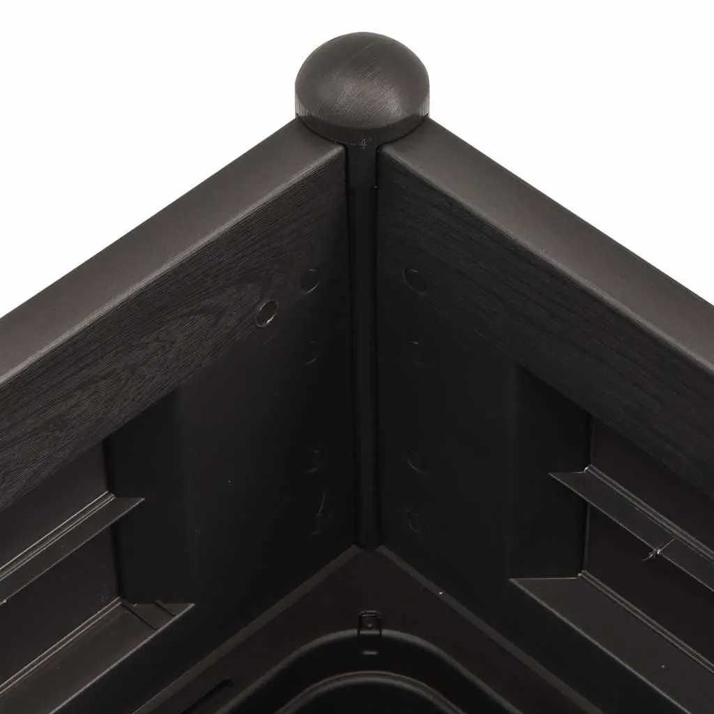 Raised Planter Bed Polypropylene Anthracite 100x43x35cm Indoor Outdoor Flower Vegetable Herb Garden