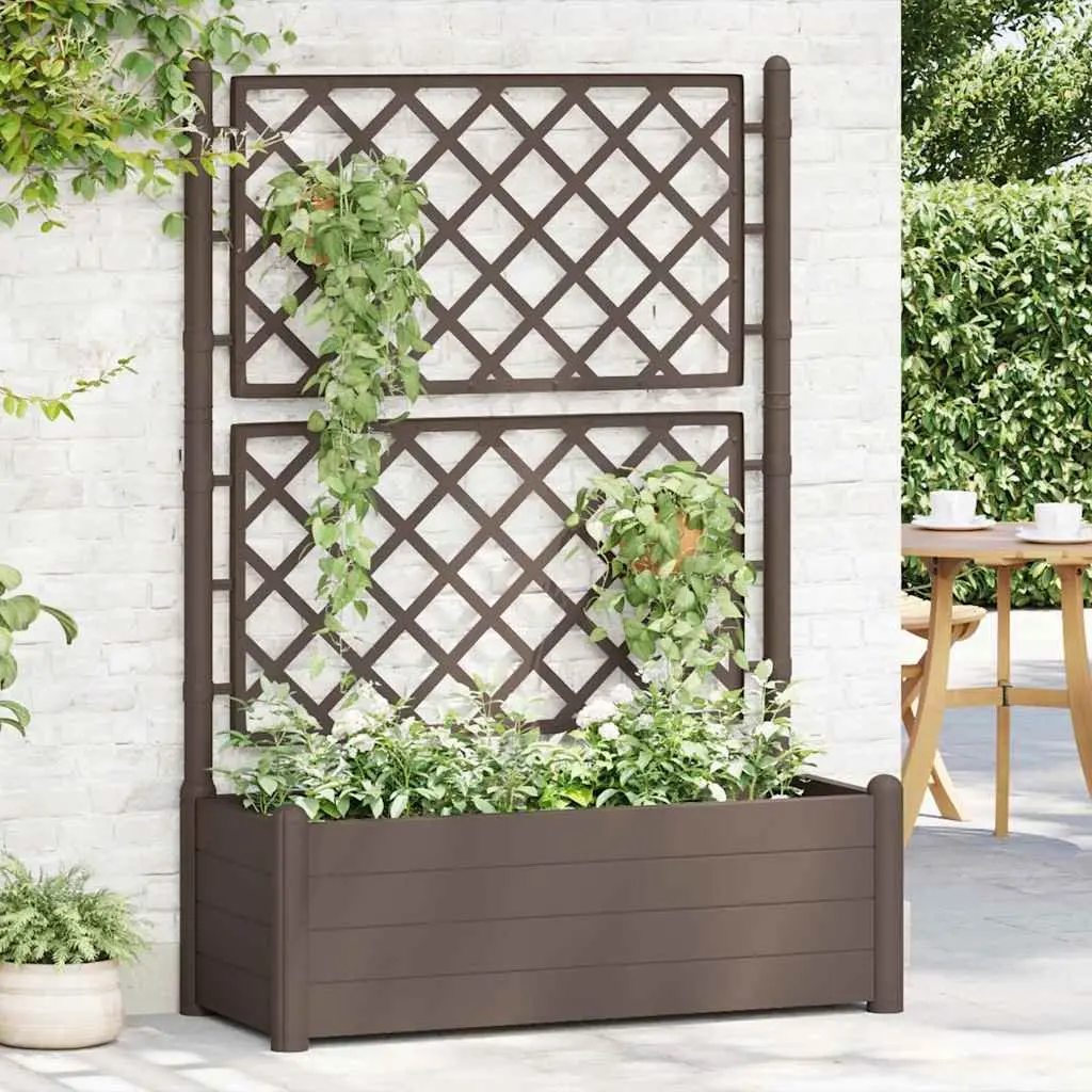 Garden Planter with Trellis Raised Bed Flower Box Outdoor Climbing Plants