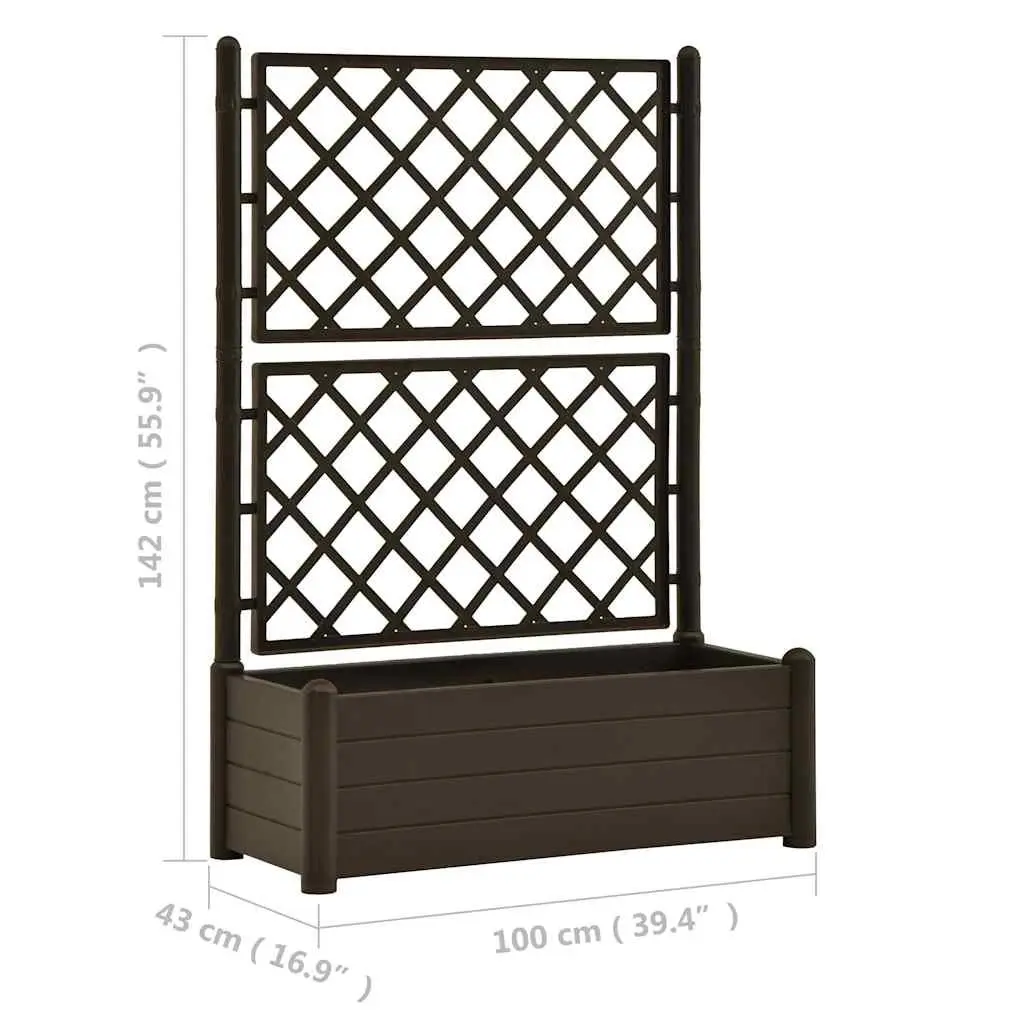 Garden Planter with Trellis Raised Bed Flower Box Outdoor Climbing Plants