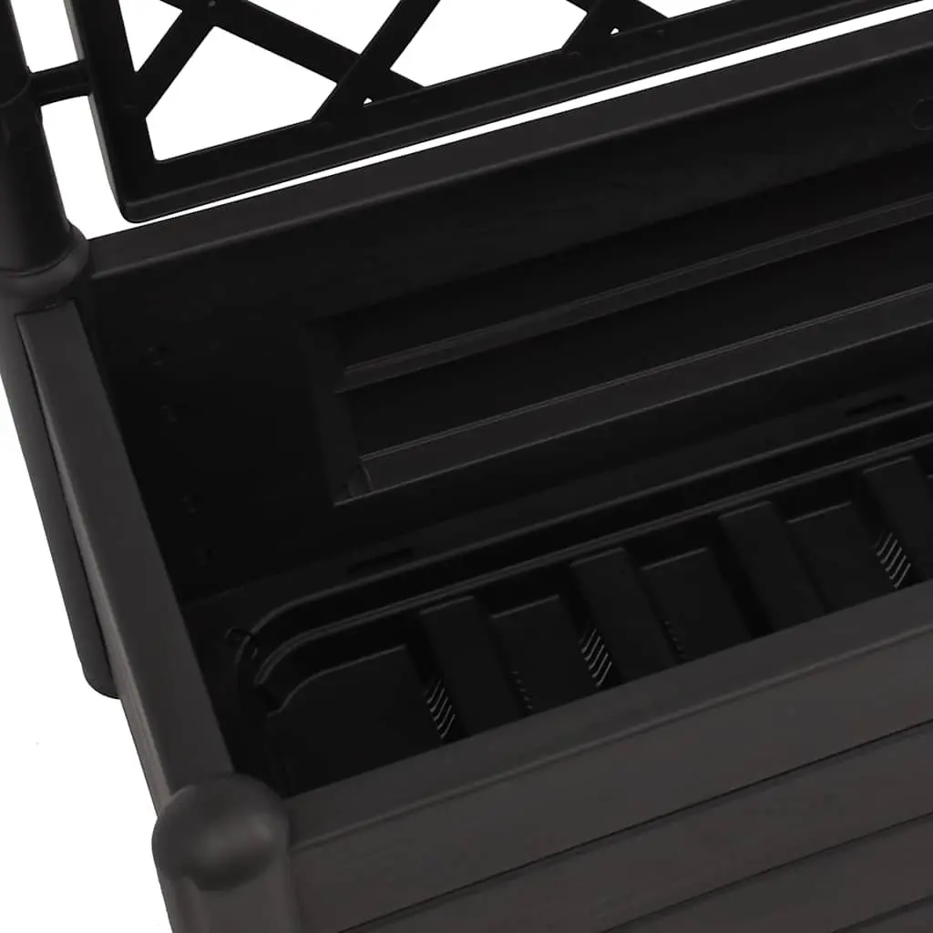 Garden Planter Raised Bed with Trellis 100 x 43 x 142 cm Anthracite