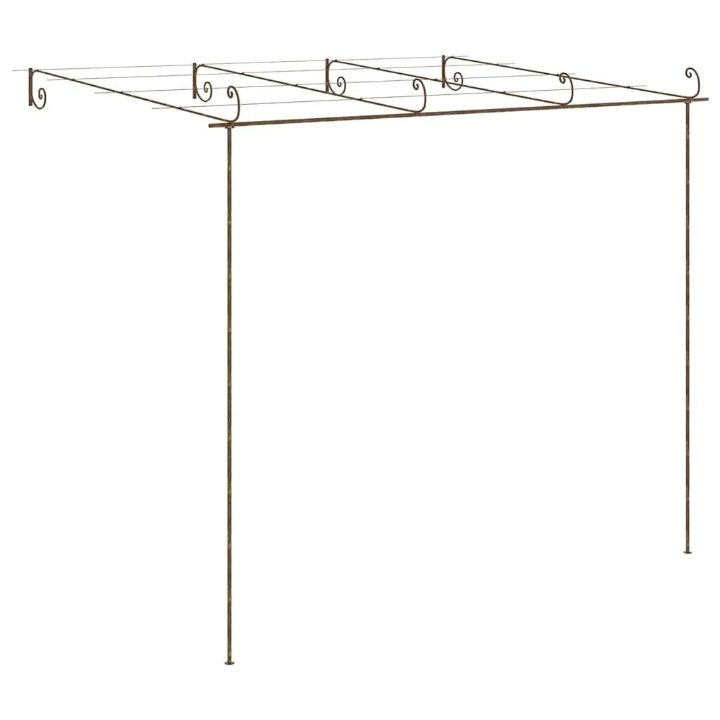 Garden Pergola Wrought Iron Lean-to Structure 4 x 3 x 2.5 m Brown