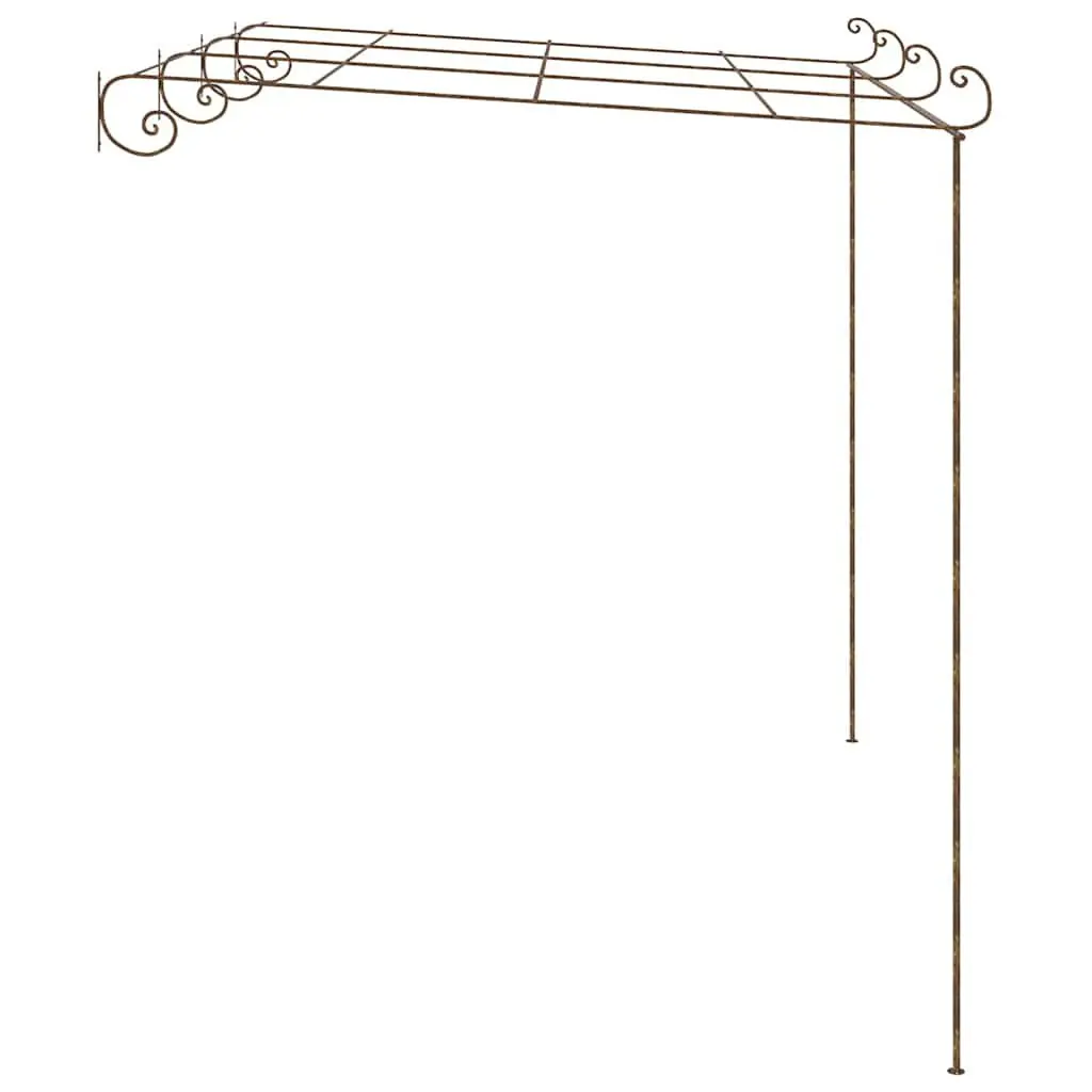 Garden Pergola Wrought Iron Lean-to Structure 4 x 3 x 2.5 m Brown