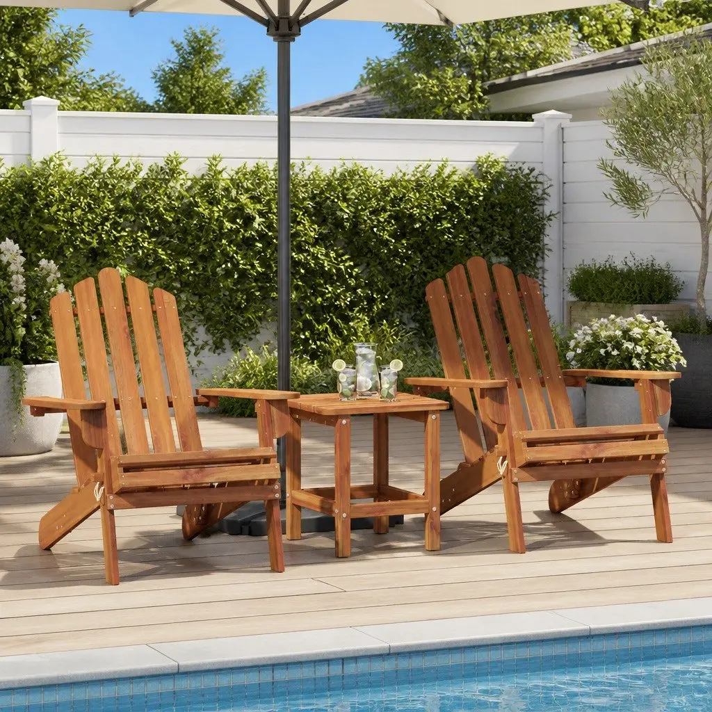 Adirondack Chairs Solid Wood Foldable Brown 2 pcs
