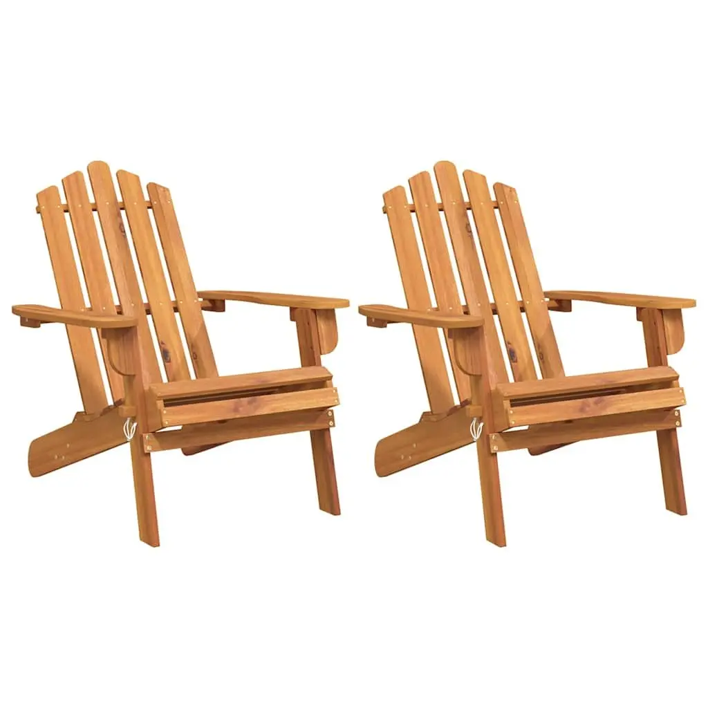 Adirondack Chairs Solid Wood Foldable Brown 2 pcs