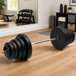 Practical 90 kg Barbell Training Set with Plates