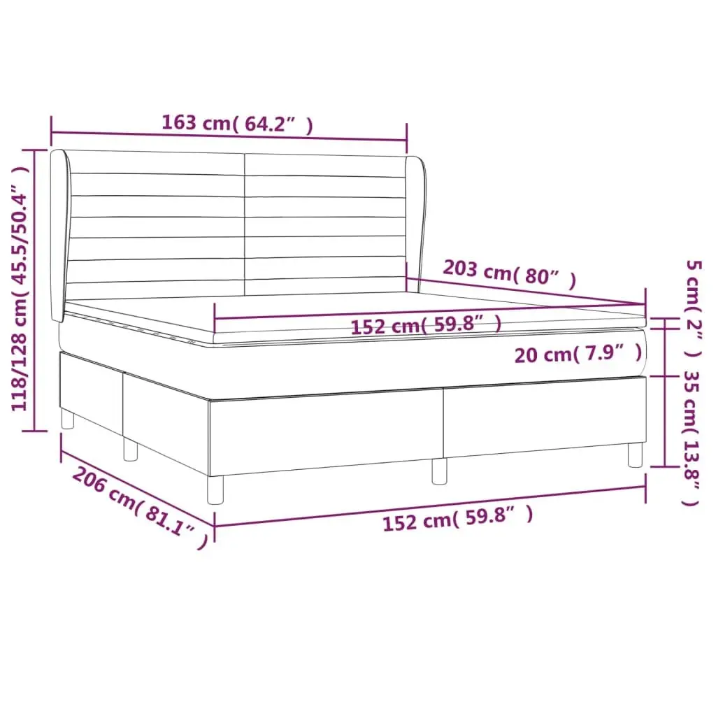 Queen Size Boxspring Bed Fabric Frame Adjustable Headboard Dark Grey with Pocket Spring Mattress