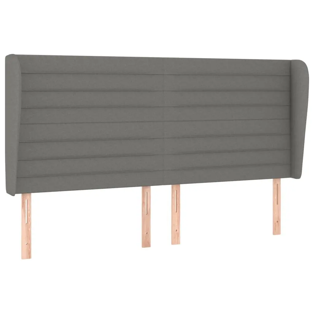 Queen Size Boxspring Bed Fabric Frame Adjustable Headboard Dark Grey with Pocket Spring Mattress