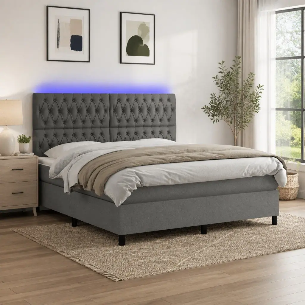 Grey Queen Box Spring Bed for Any Bedroom