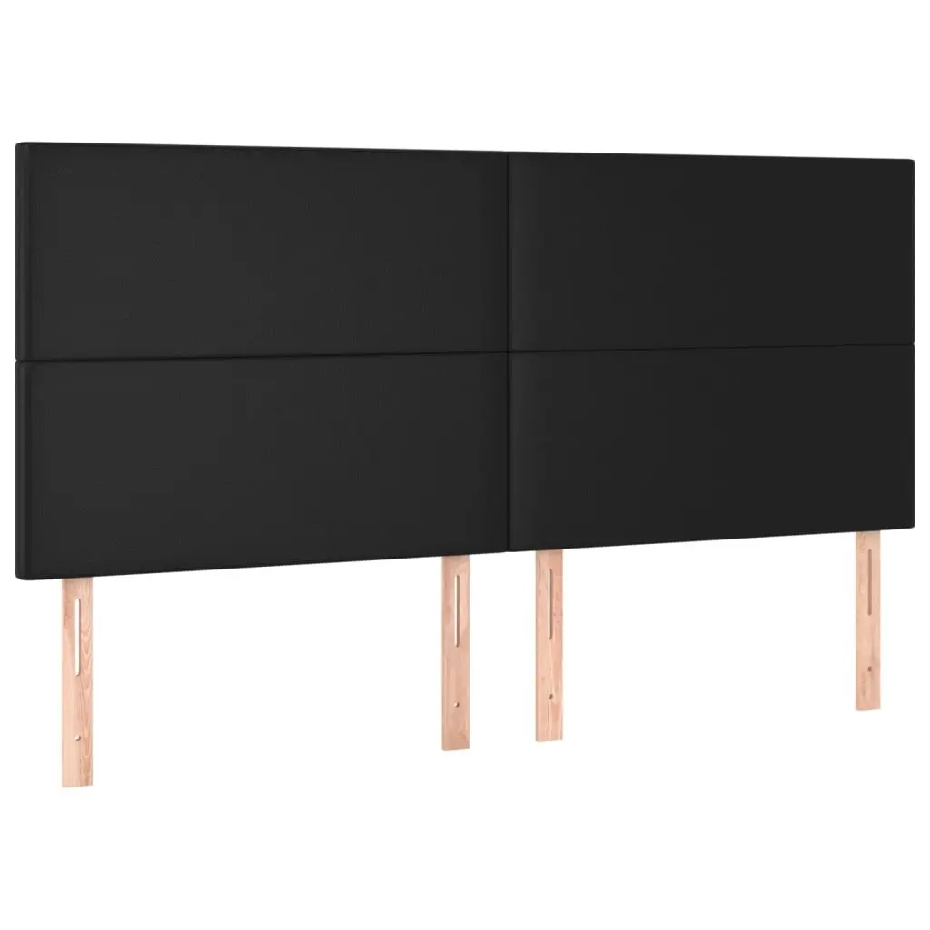 Box Spring Bed with Pocket Spring Mattress Adjustable Headboard Black Faux Leather Queen Size
