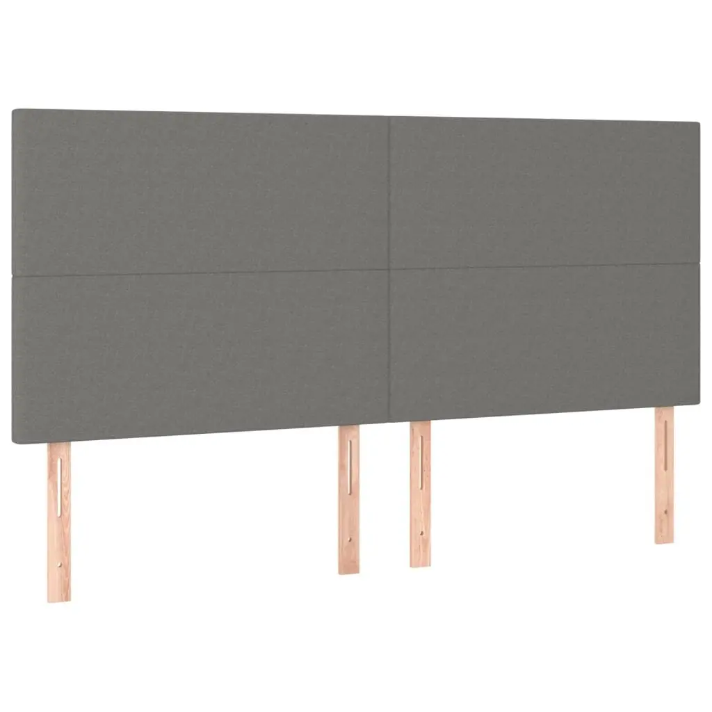 Queen Size Pocket Spring Mattress Bed Grey Fabric Adjustable Headboard