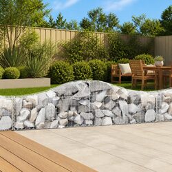 Arched Gabion Baskets 2 pcs Garden Barrier Retaining Wall Outdoor Decoration