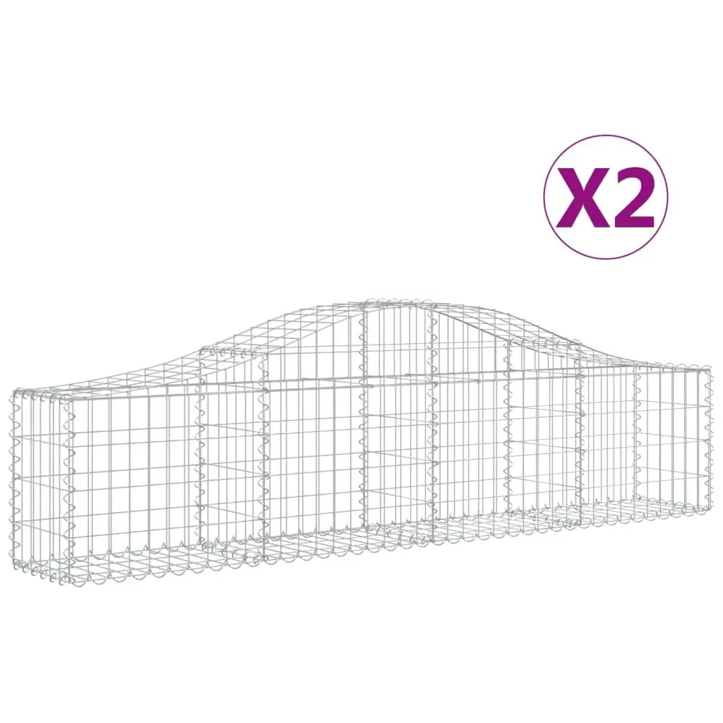 Arched Gabion Baskets 2 pcs Garden Barrier Retaining Wall Outdoor Decoration