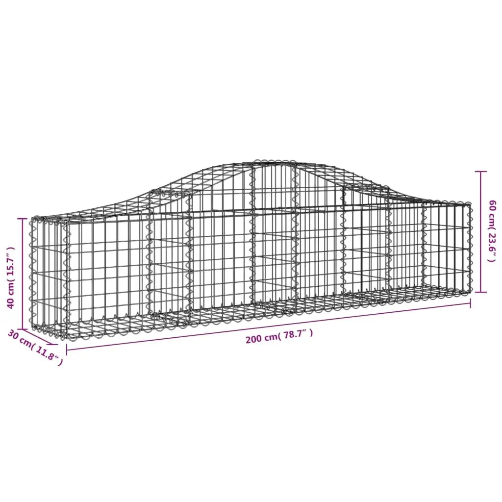 Arched Gabion Baskets 2 pcs Garden Barrier Retaining Wall Outdoor Decoration