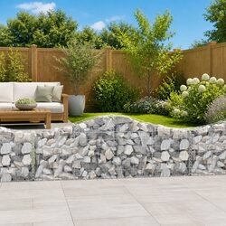 Arched Gabion Baskets 2 pcs Garden Barriers Retaining Walls Decorative Outdoor
