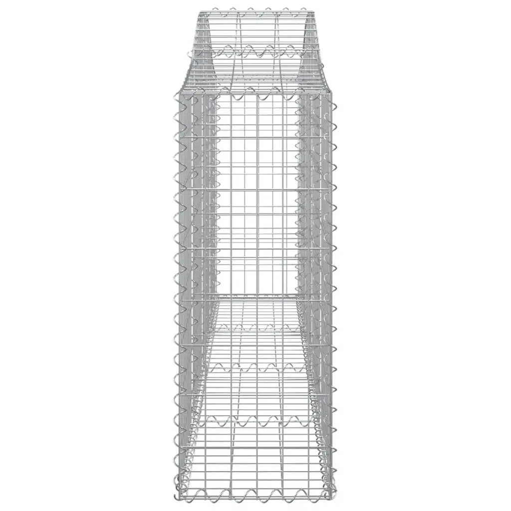 Arched Gabion Baskets Galvanised Iron 200 x 30 x 80/100 cm Silver 2 pcs Garden Barrier Retaining Wall Decorative Outdoor