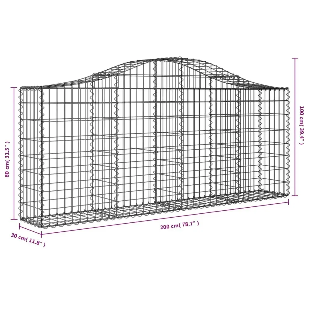 Arched Gabion Baskets 4 pcs Garden Retaining Wall Barrier Decorative Outdoor
