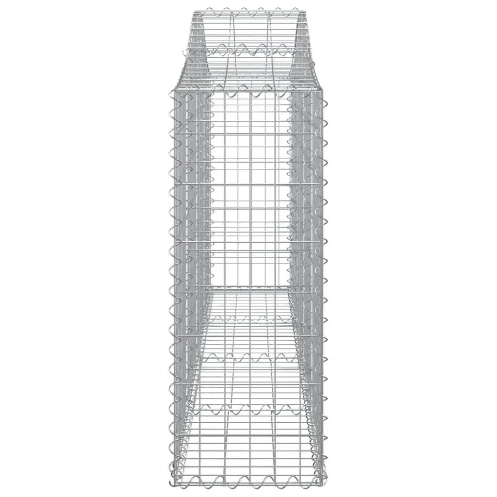 Arched Garden Barriers 5 Piece Galvanised Iron Decorative Retaining Wall Baskets Silver 200x30x80/100cm Durable Corrosion Resistant